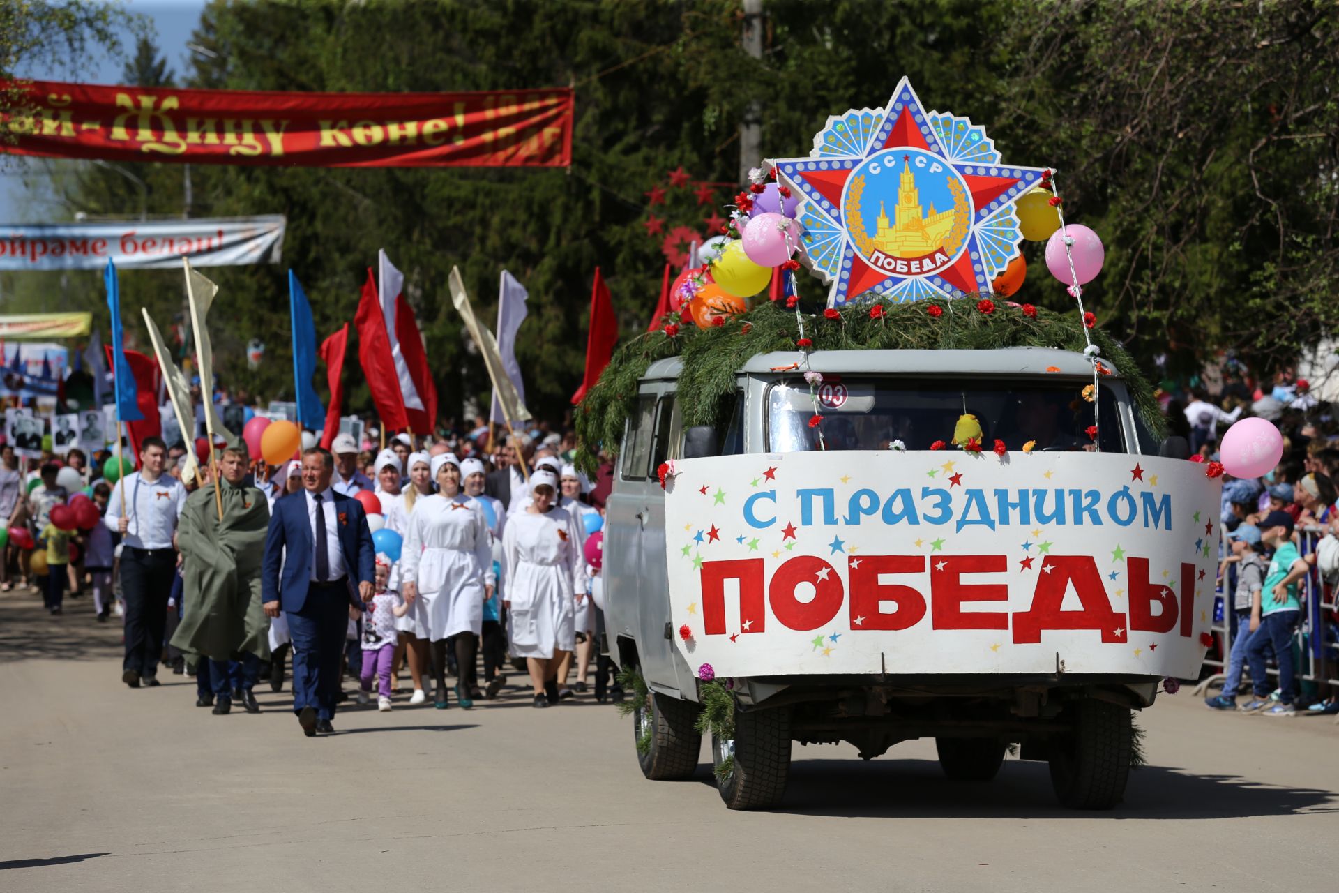 В Мамадыше прошел Парад Победы. ФОТОРЕПОРТАЖ Марш колонн