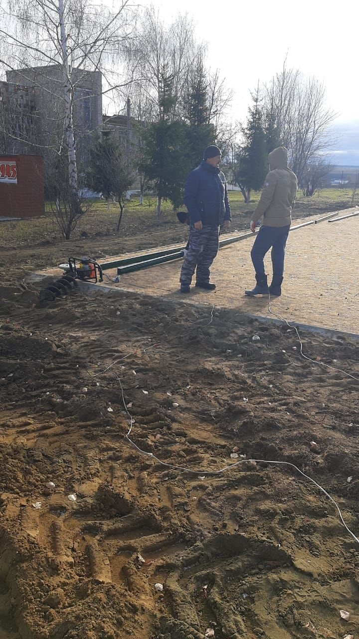 Ход строительства спортивных комплексов в селах района в объективе фотокамеры