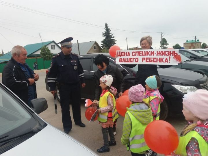 Мамадышские дошколята читали водителям стихи и раздавали сделанные своими руками памятки