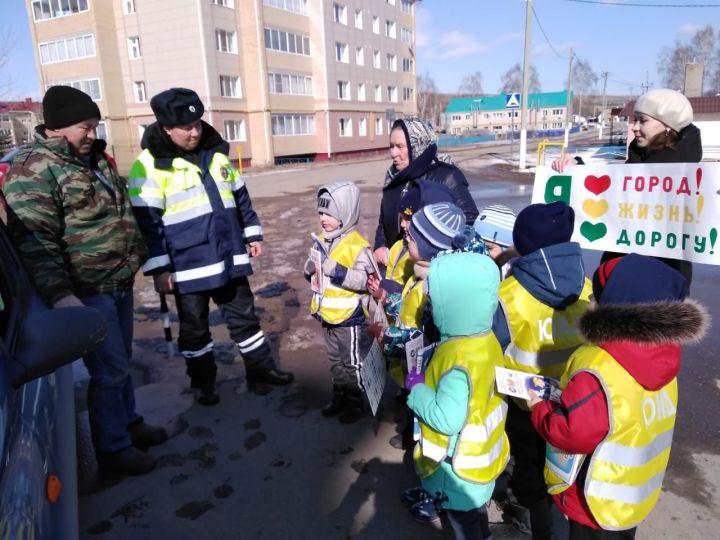 "Жить по правилам" призвали водителей мамадышские дошколята