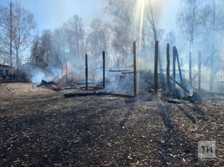 В Мамадышском районе на территории школы произошёл пожар